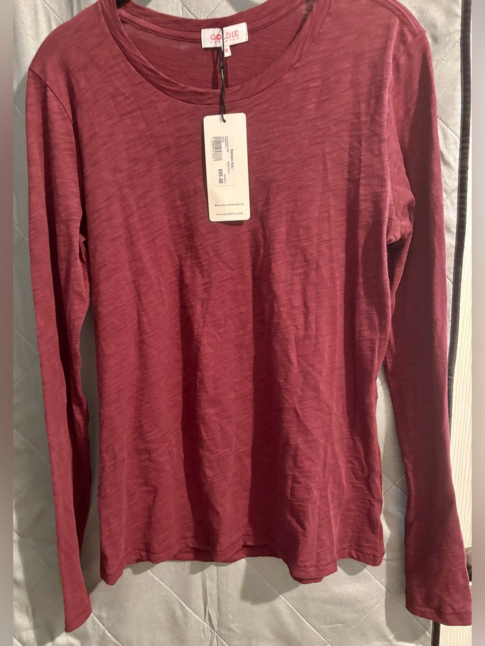 Goldie Long Sleeve Crewneck Top - Maroon